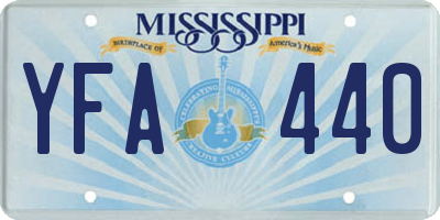 MS license plate YFA440
