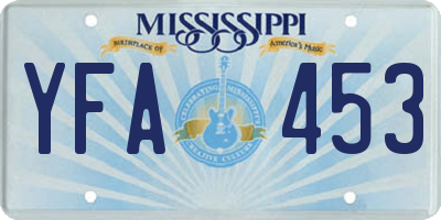 MS license plate YFA453