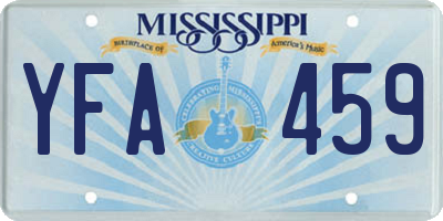 MS license plate YFA459
