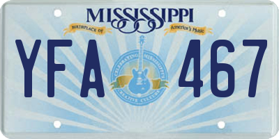 MS license plate YFA467