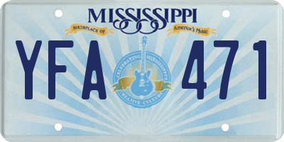 MS license plate YFA471
