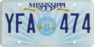 MS license plate YFA474