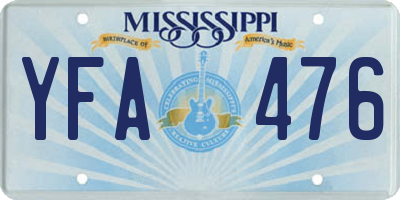 MS license plate YFA476