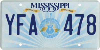MS license plate YFA478