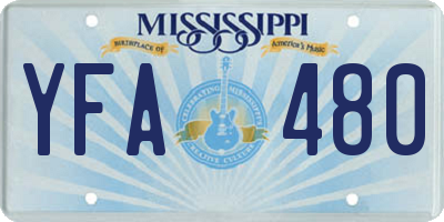 MS license plate YFA480