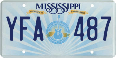 MS license plate YFA487