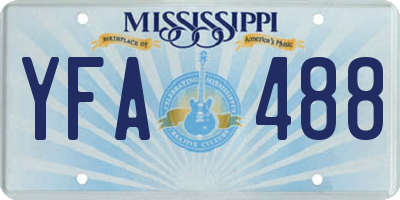 MS license plate YFA488