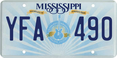 MS license plate YFA490