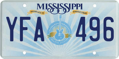 MS license plate YFA496