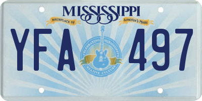 MS license plate YFA497