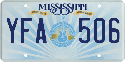 MS license plate YFA506