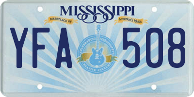 MS license plate YFA508