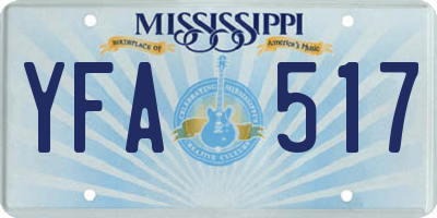 MS license plate YFA517