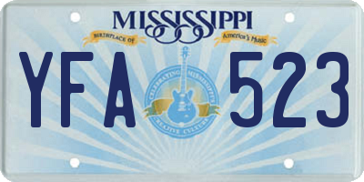 MS license plate YFA523