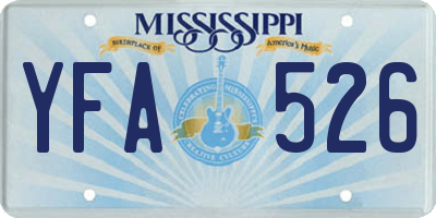 MS license plate YFA526