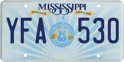 MS license plate YFA530