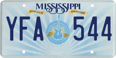 MS license plate YFA544