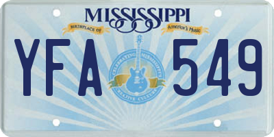 MS license plate YFA549