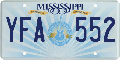 MS license plate YFA552