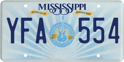 MS license plate YFA554