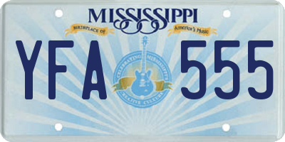 MS license plate YFA555