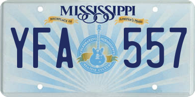 MS license plate YFA557