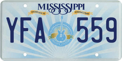 MS license plate YFA559