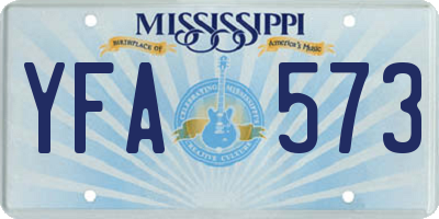 MS license plate YFA573
