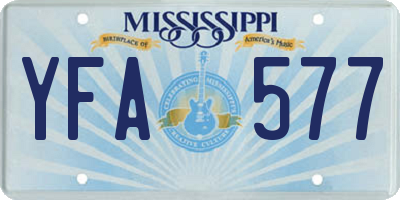 MS license plate YFA577