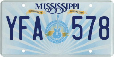 MS license plate YFA578