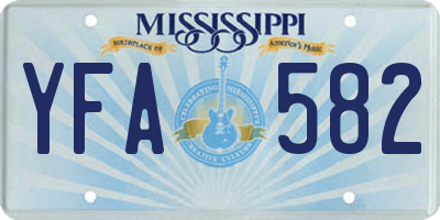 MS license plate YFA582