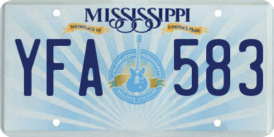 MS license plate YFA583