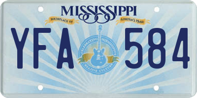 MS license plate YFA584