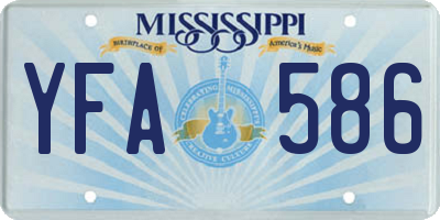 MS license plate YFA586