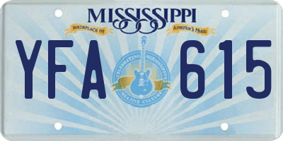 MS license plate YFA615
