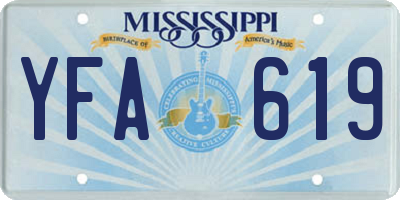 MS license plate YFA619