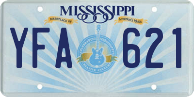 MS license plate YFA621