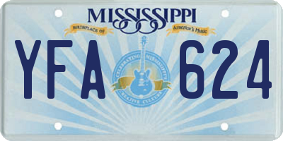 MS license plate YFA624