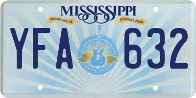 MS license plate YFA632