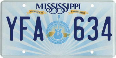 MS license plate YFA634