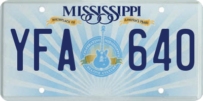 MS license plate YFA640