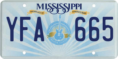 MS license plate YFA665