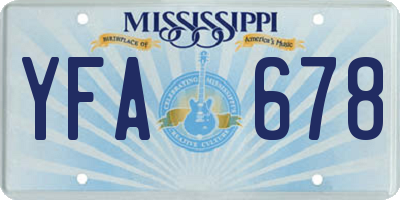 MS license plate YFA678