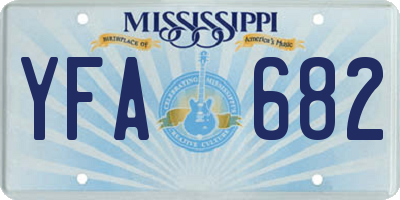 MS license plate YFA682