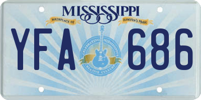 MS license plate YFA686