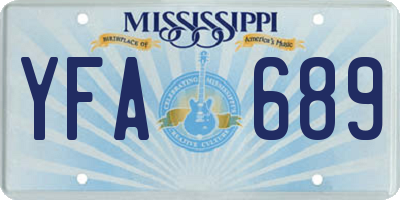 MS license plate YFA689