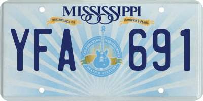 MS license plate YFA691