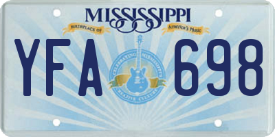 MS license plate YFA698
