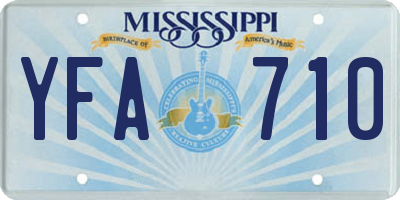 MS license plate YFA710