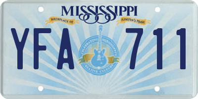 MS license plate YFA711